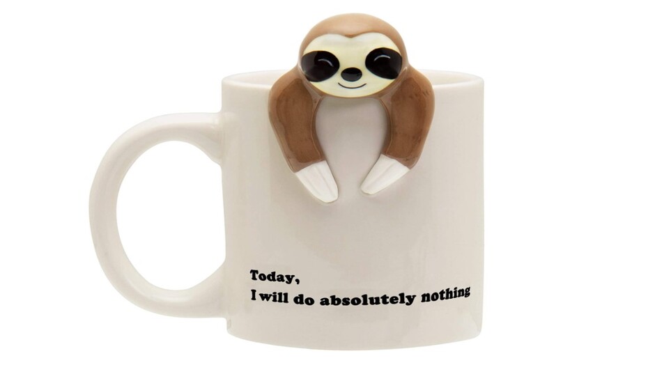 fun mugs with text sloth