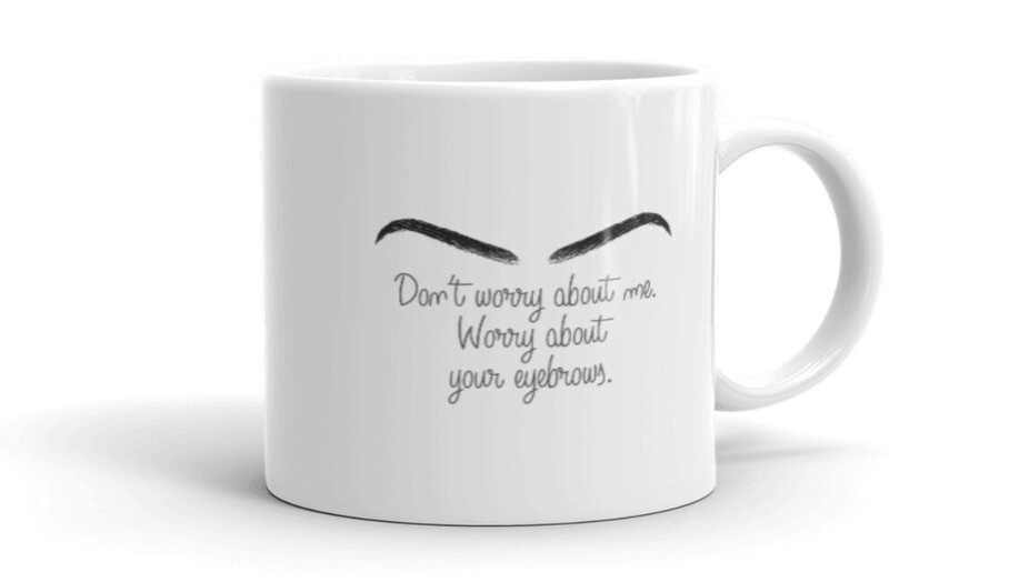 funny eyebrow mug
