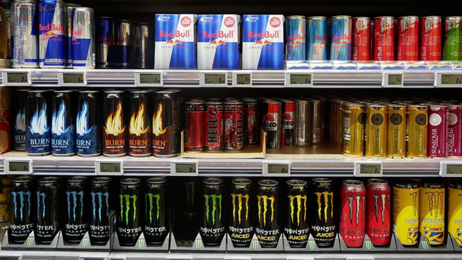 Different brands of energy drinks